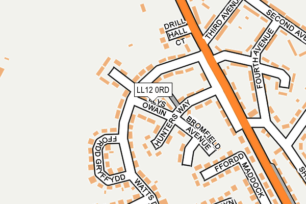 LL12 0RD map - OS OpenMap – Local (Ordnance Survey)