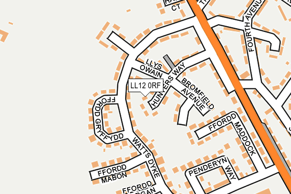 LL12 0RF map - OS OpenMap – Local (Ordnance Survey)