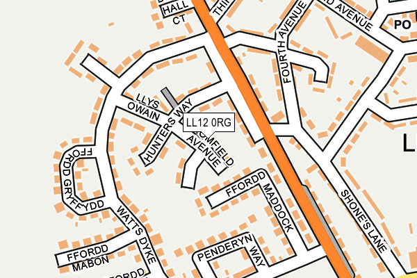 LL12 0RG map - OS OpenMap – Local (Ordnance Survey)