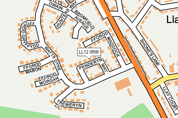LL12 0RW map - OS OpenMap – Local (Ordnance Survey)