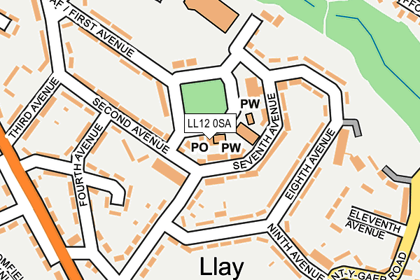 LL12 0SA map - OS OpenMap – Local (Ordnance Survey)