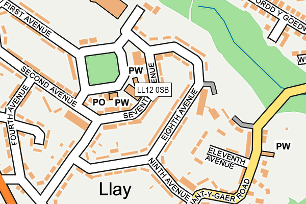 LL12 0SB map - OS OpenMap – Local (Ordnance Survey)