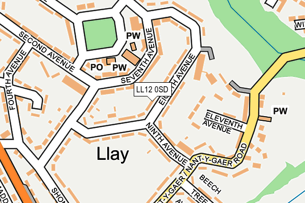 LL12 0SD map - OS OpenMap – Local (Ordnance Survey)