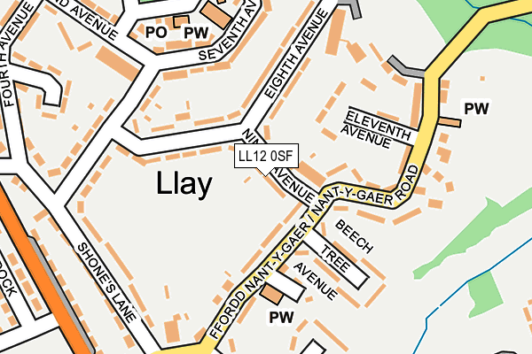 LL12 0SF map - OS OpenMap – Local (Ordnance Survey)