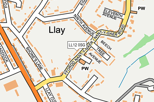 LL12 0SG map - OS OpenMap – Local (Ordnance Survey)