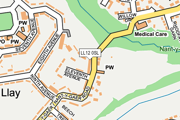 LL12 0SL map - OS OpenMap – Local (Ordnance Survey)