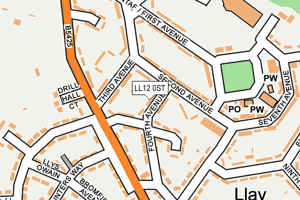 LL12 0ST map - OS OpenMap – Local (Ordnance Survey)