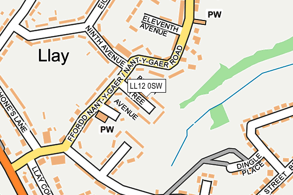 LL12 0SW map - OS OpenMap – Local (Ordnance Survey)