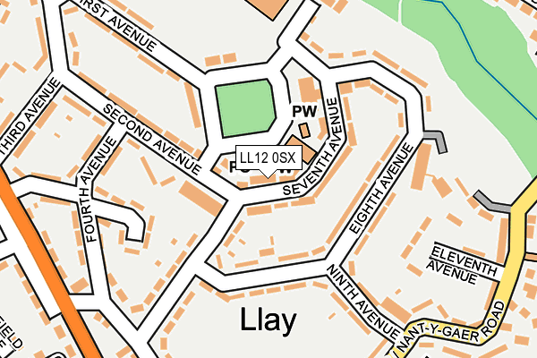 LL12 0SX map - OS OpenMap – Local (Ordnance Survey)