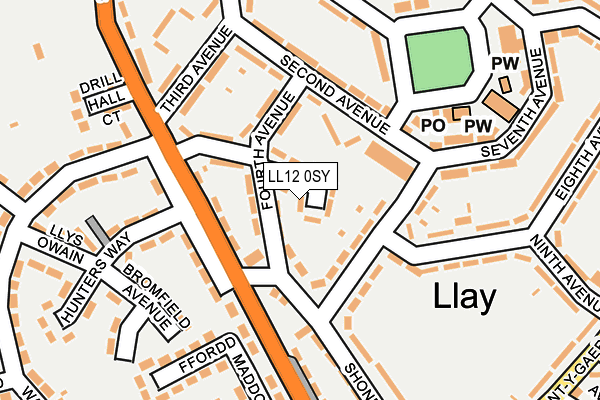 LL12 0SY map - OS OpenMap – Local (Ordnance Survey)