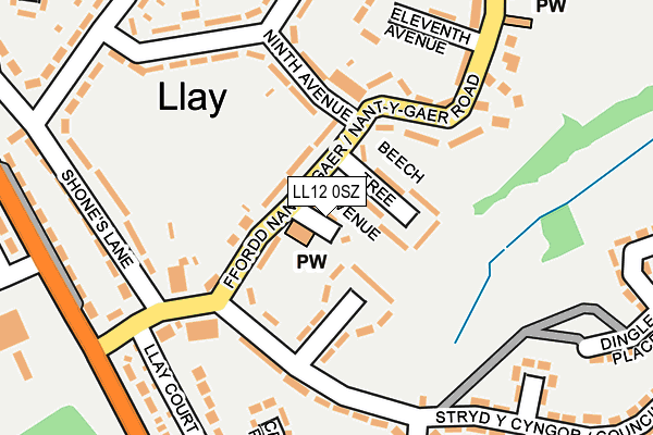 LL12 0SZ map - OS OpenMap – Local (Ordnance Survey)