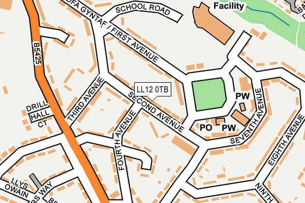 LL12 0TB map - OS OpenMap – Local (Ordnance Survey)