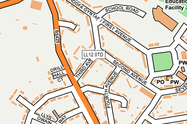 LL12 0TD map - OS OpenMap – Local (Ordnance Survey)