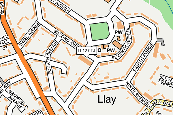 LL12 0TJ map - OS OpenMap – Local (Ordnance Survey)