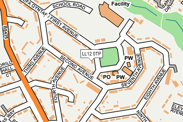 LL12 0TP map - OS OpenMap – Local (Ordnance Survey)