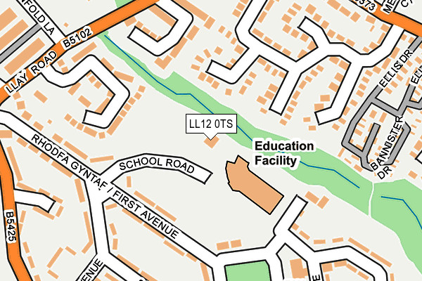 LL12 0TS map - OS OpenMap – Local (Ordnance Survey)