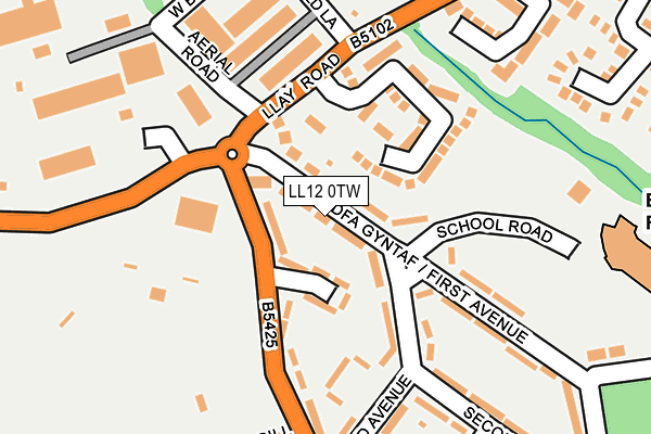 LL12 0TW map - OS OpenMap – Local (Ordnance Survey)