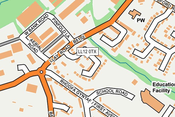 LL12 0TX map - OS OpenMap – Local (Ordnance Survey)