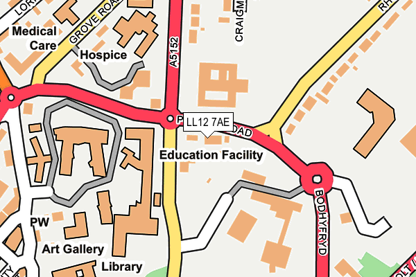 LL12 7AE map - OS OpenMap – Local (Ordnance Survey)