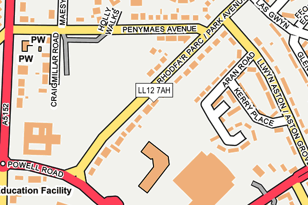 LL12 7AH map - OS OpenMap – Local (Ordnance Survey)