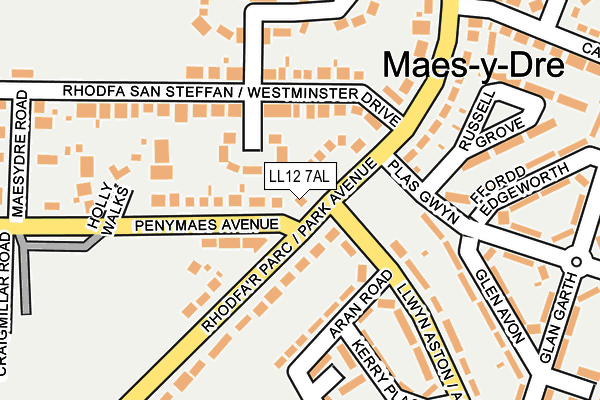 LL12 7AL map - OS OpenMap – Local (Ordnance Survey)