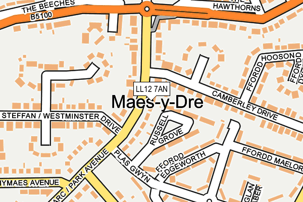 LL12 7AN map - OS OpenMap – Local (Ordnance Survey)