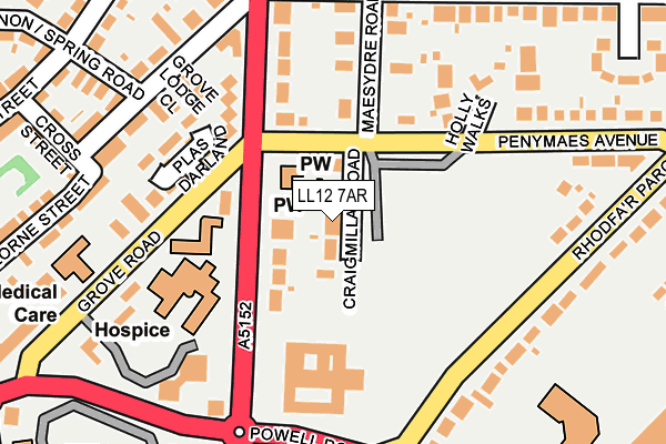 LL12 7AR map - OS OpenMap – Local (Ordnance Survey)