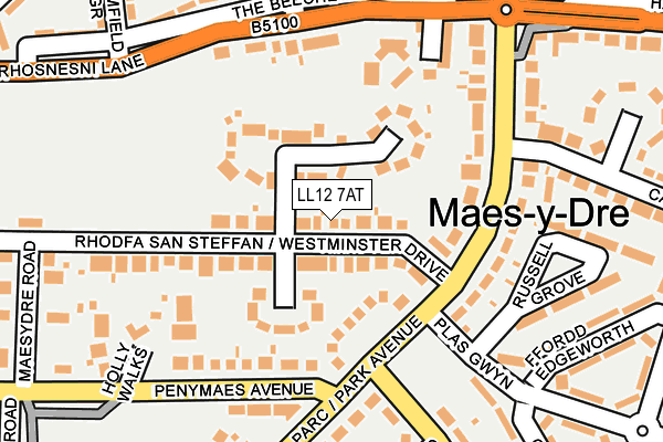 LL12 7AT map - OS OpenMap – Local (Ordnance Survey)