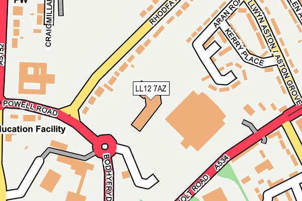LL12 7AZ map - OS OpenMap – Local (Ordnance Survey)
