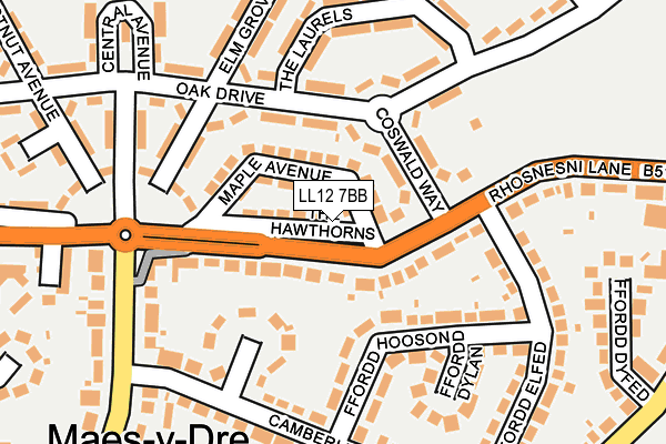 LL12 7BB map - OS OpenMap – Local (Ordnance Survey)