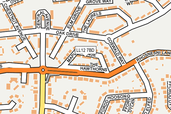 LL12 7BD map - OS OpenMap – Local (Ordnance Survey)