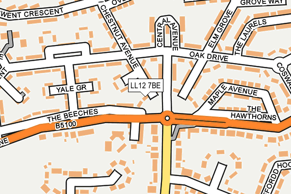 LL12 7BE map - OS OpenMap – Local (Ordnance Survey)