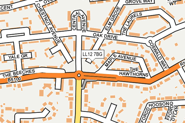 LL12 7BG map - OS OpenMap – Local (Ordnance Survey)