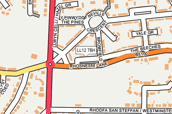 LL12 7BH map - OS OpenMap – Local (Ordnance Survey)