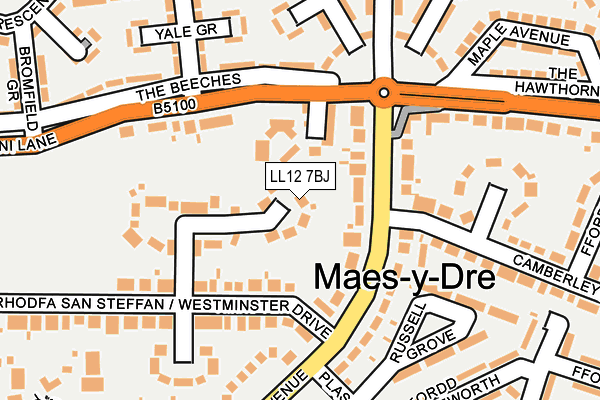 LL12 7BJ map - OS OpenMap – Local (Ordnance Survey)