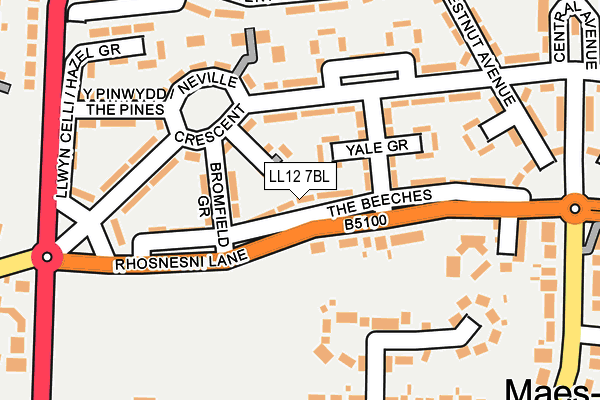 LL12 7BL map - OS OpenMap – Local (Ordnance Survey)