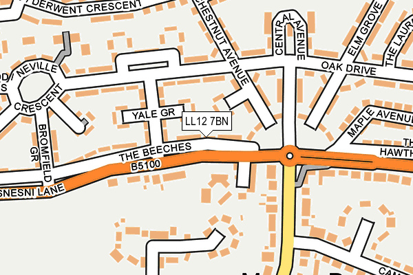 LL12 7BN map - OS OpenMap – Local (Ordnance Survey)