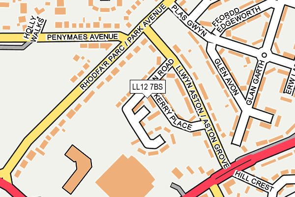 LL12 7BS map - OS OpenMap – Local (Ordnance Survey)