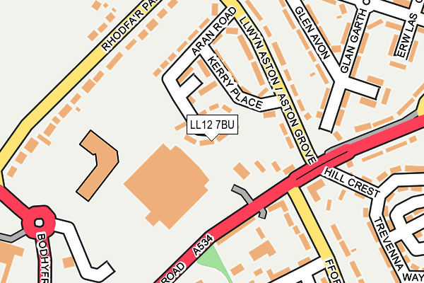 LL12 7BU map - OS OpenMap – Local (Ordnance Survey)