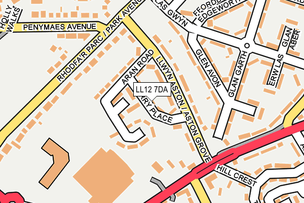 LL12 7DA map - OS OpenMap – Local (Ordnance Survey)