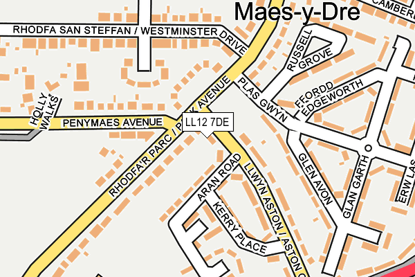 LL12 7DE map - OS OpenMap – Local (Ordnance Survey)