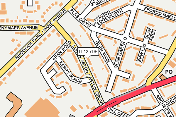 LL12 7DF map - OS OpenMap – Local (Ordnance Survey)