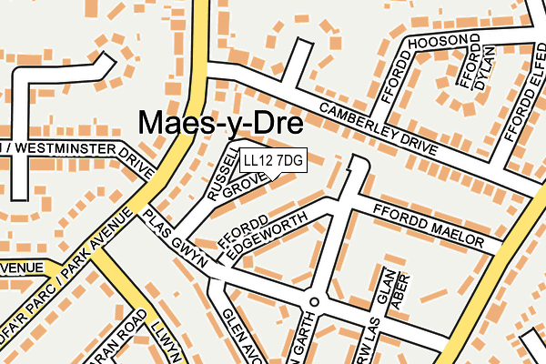 LL12 7DG map - OS OpenMap – Local (Ordnance Survey)