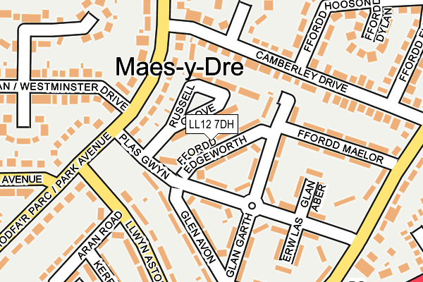 LL12 7DH map - OS OpenMap – Local (Ordnance Survey)