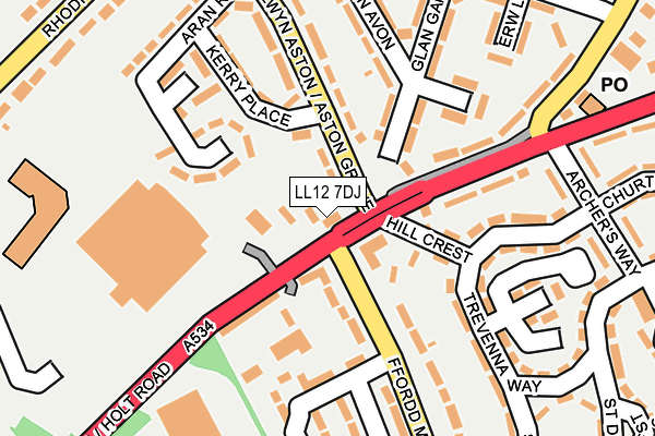 LL12 7DJ map - OS OpenMap – Local (Ordnance Survey)