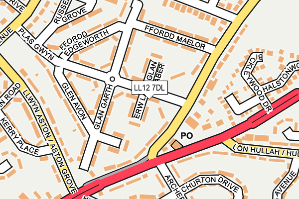 LL12 7DL map - OS OpenMap – Local (Ordnance Survey)