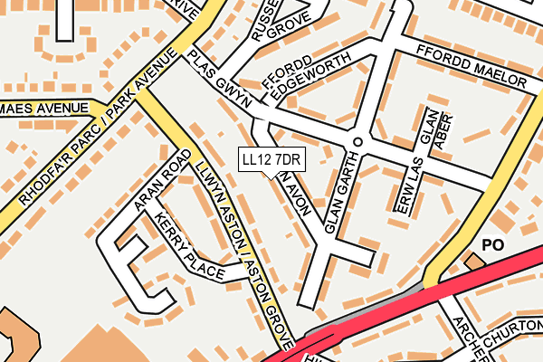 LL12 7DR map - OS OpenMap – Local (Ordnance Survey)