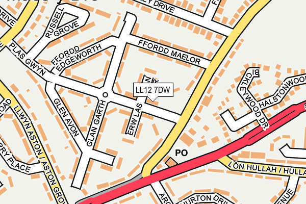 LL12 7DW map - OS OpenMap – Local (Ordnance Survey)