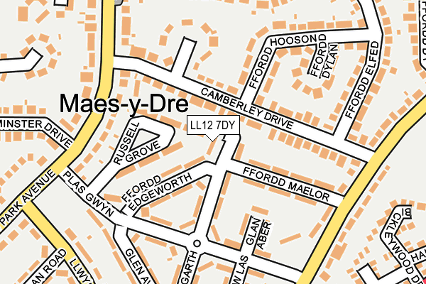 LL12 7DY map - OS OpenMap – Local (Ordnance Survey)