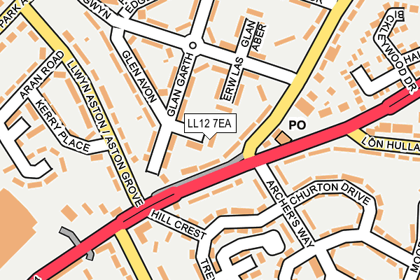 LL12 7EA map - OS OpenMap – Local (Ordnance Survey)